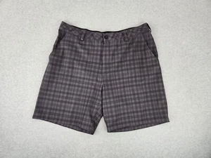 Reebok Golf Shorts Men Size 46 Gray Plaid Stretch Comfort Waistband Course XXL - Picture 1 of 12