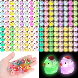 160Pcs Luminous Mini Christmas Resin Duck Miniature Glow in the Dark Ducks Chris - Picture 1 of 12