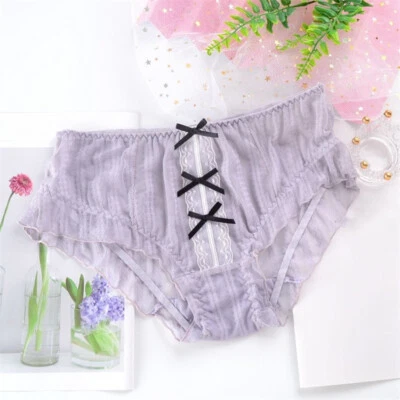 1x Lady Cute Lolita Briefs Mesh Lace Triangle Panties Sweet Panty Plus Size Soft - Image 1 of 4