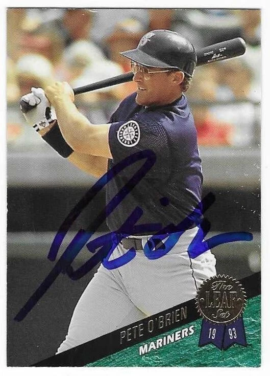 PETE O'BRIEN 1993 LEAF AUTOGRAPHED SIGNED # 412 SEATTLE MARINERS - Image 1 of 1