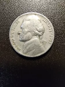 1955 D Jefferson Nickel circulated - Picture 1 of 2