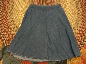 Womens 18 Denim flared flowy medium wash Skirt Long NICE condition - Picture 1 of 1