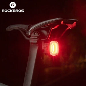 ROCKBROS Bicycle LED Taillight Smart Auto Brake Sensing Rear Light Rechargeable - Picture 1 of 9