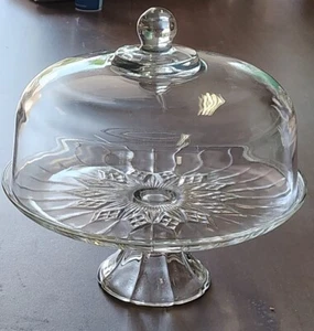 Anchor Hocking Canfield 2 Piece Footed Cake Plate and Dome Lid - Picture 1 of 7