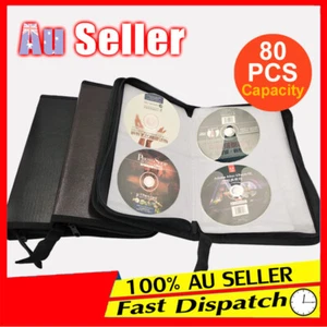 80 Capacity Portable Wallet CD DVD Storage Cases Discs Bags PU Leather Holder AU - Picture 1 of 7