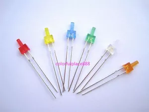 120 Stck., 2 mm Flache Oberseite Diffus Rot Gelb Blau Grün Weiß Orange LED Dioden LEDs - Bild 1 von 7