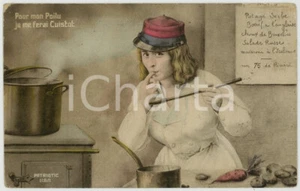 1916 WWI FRANCE HUMOUR Pour mon Poilu je me ferai Cuistot - Cook *Postcard - Picture 1 of 1