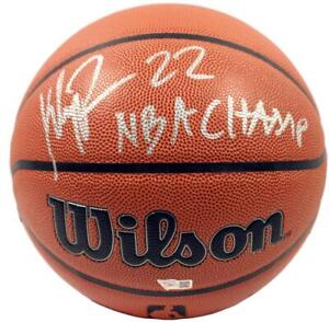 KLAY THOMPSON Autographed "22 NBA Champ" Warriors Wilson Basketball FANATICS