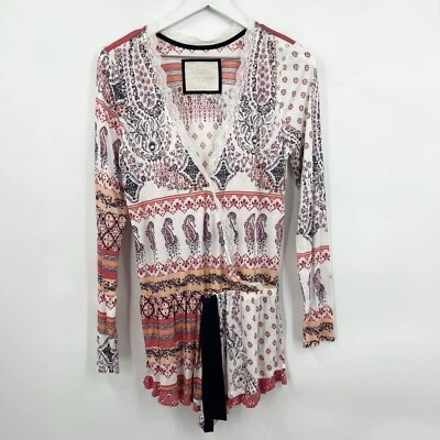 Abercrombie Fitch Ropa de Dormir Paisley Estampado Floral Mameluco Manga Larga Talla Grande Foto 1 de 4