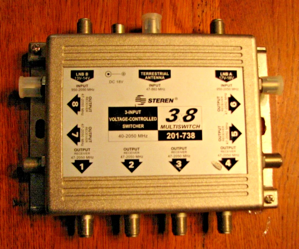 Steren Electronics 201-738 3X8 Multiswitch 201738 Without Adapter - Image 1 of 1
