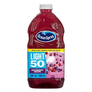 Cran50 8-Pack 64 Fl Oz Light Cranberry Grape Juice - Low-Calorie Delight - Picture 1 of 8