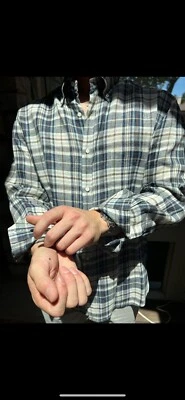 Brunello Cucinelli Mens Basic Fit Linen Button Down Plaid Shirt Size XL - Image 1 of 4