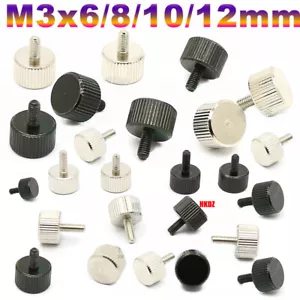 M3 Carbon Steel Knurled Thumb Screws 6/8/10/12mm Flat Head Hand Grip Knob Bolts - Picture 1 of 18