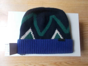 $150 Burberry Children Boys Knitted Beanie Hat Ink Cashmere Logo sz XXS NWT - Picture 1 of 6