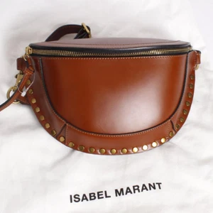 ISABEL MARANT POCHETTE SKANO Leather Belt Bag in Cognac Brown with Dust Bag NWT - Picture 1 of 9