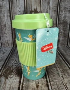 Disney Wiederverwendbarer Bambus Reisebecher Festlich Tinkerbell Schneeflocken Druck Neu mit Etikett - Bild 1 von 7