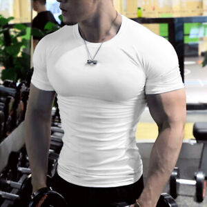 Herren Kurzärmelig Fitness T-Shirt Laufen Sport Muskel Training   ;