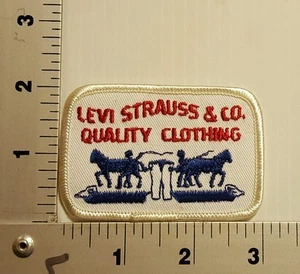 LEVI STRAUSS & CO ROPA DE CALIDAD VINTAGE PARCHE BORDADO (blanco/azul) - Imagen 1 de 2