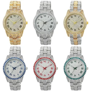 Reloj Montres Carlo 41 mm Para hombres Mujeres Lujo Simulado Diamante Moda Banda Metal - Imagen 1 de 26