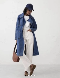 Neu mit Etikett Banana Republic Factory Damen Denim Trenchcoat mit Gürtel Größe XS PETITE - Bild 1 von 4