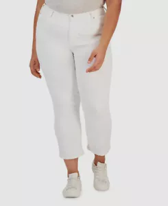 Celebrity Pink Women's White Retro Mid-Rise Straight Jeans Pants Plus Size 16 - Picture 1 of 3