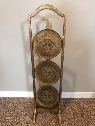 Vintage Hollywood Regency Drop Leaf Florentine Tray Table Cover