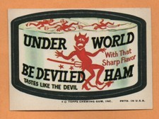Under World Ham 1974 Wacky Packages 10th series 10 Ex+