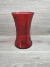Ruby Red Glass Vase 8" Tall 