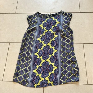 The Limited paisley print top Size XS Yellow Blue - Picture 1 of 5