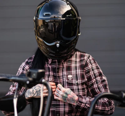 Camisa protectora de motocicletas BOBHEAD para mujer con clasificación AA rosa caramelo Foto 1 de 4