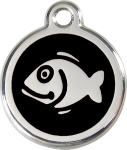 Red Dingo "Fish" Engraved Pet Dog & Cat ID Tag - Free Engraving - 11 Colours - Picture 1 of 25