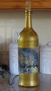 Volkskunst Tisch/Schreibtisch/Regallampe (Winterszene) - Bild 1 von 2