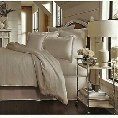 NEW Southern Living Heirloom  Linen Full/Queen Duvet Cover Hummus MSRP $199.99 - Image 1 of 4