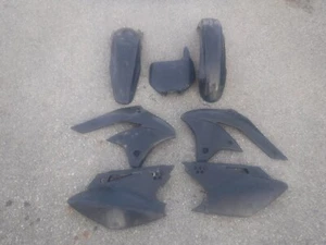 2007 KAWASAKI KX250F BLACK PLASTIC SET KIT FENDERS SHROUDS KX 250F 06 07 08 - Picture 1 of 11