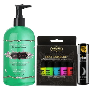 Kama Sutra Bathing Gel & Sexy Sampler & Bodyglide Original Pack of 3 - Picture 1 of 9
