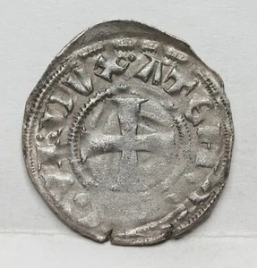 FRANKISH GREECE Guy II De La Roche THEBES ATHENS Denier Crusaders Silver #E90 - Picture 1 of 4