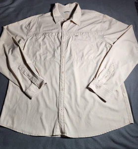 Camicia Territory Ahead uomo XL beige con bottoni manica lunga colletto - Foto 1 di 18