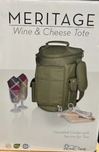 Picnic Time Meritage Cheese and Wine Spirits Picnic Tote Olive Green - Picture 1 of 9