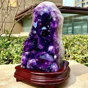 20.35LB Natural Brazilian Amethyst Crystal Point Stone Cluster Quartz Druzy Geod - Picture 1 of 15
