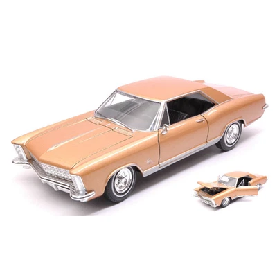 BUICK RIVIERA GRAN SPORT 1965 GOLD 1:24-27 Welly Auto Stradali Modellino Nuovo - Immagine 1 di 3