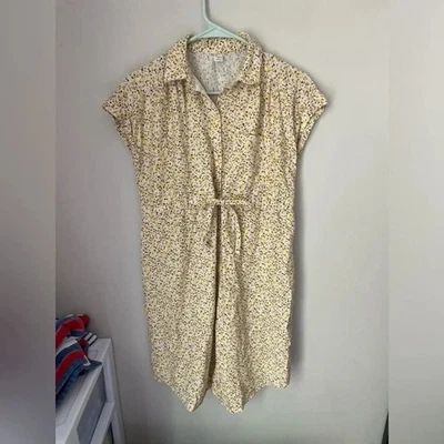 Maternity Ditsy Floral Tie-Belt Linen-Blend Shirt Dress Size X Small - Image 1 of 4