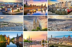 Postkarten Städte in Europa: Bilder Fotos Barcelona Stockholm Florenz Bergen - Bild 1 von 10