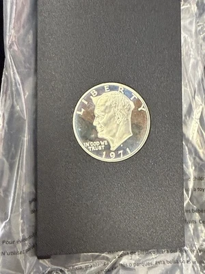 1971-S PROOF 40% silver Eisenhower dollar. Pf IKE $1 No Outer Case (S2) - Image 1 of 4