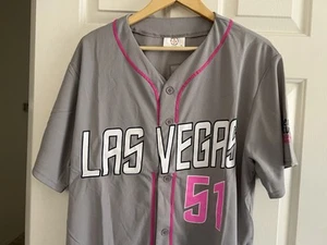 Neu LAS VEGAS 51er Kurzarm XL Brustkrebs Bewusstsein Baseball Trikot SGA - Bild 1 von 11