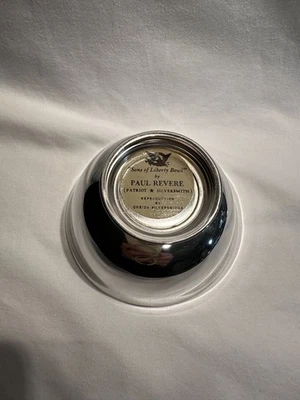 Paul Revere Sons Of Liberty 4” reprodução tigela Oneida Silvermith banhada a prata - Imagem 1 de 3