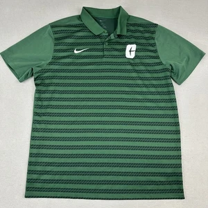 Charlotte 49ers Shirt Men Large Green Stripe Nike Coach Victory Polo NCAA L - Picture 1 of 11