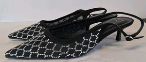 A New Day – Damen-Heels "Gigi", schwarz mit silbernen Verzierungen, Größe 8. - Bild 1 von 8