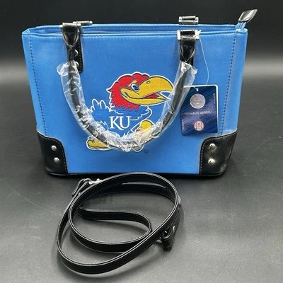 Bolso de Mano de Hombro Sandol KU Kansas University Monedero Bordado Jayhawk Logo Foto 1 de 4