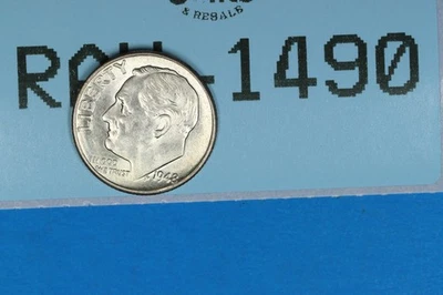 1948 BU 10C ROOSEVELT SILVER DIME Early US Type RAW-1490 - Image 1 of 2