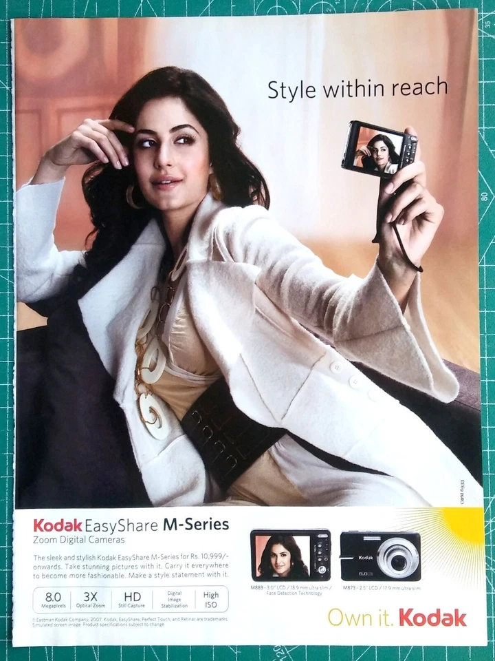 2007 Magazine Advertisement Print Kodak Digital Camera AD Celebrity Katrina Kaif - Image 1 of 1